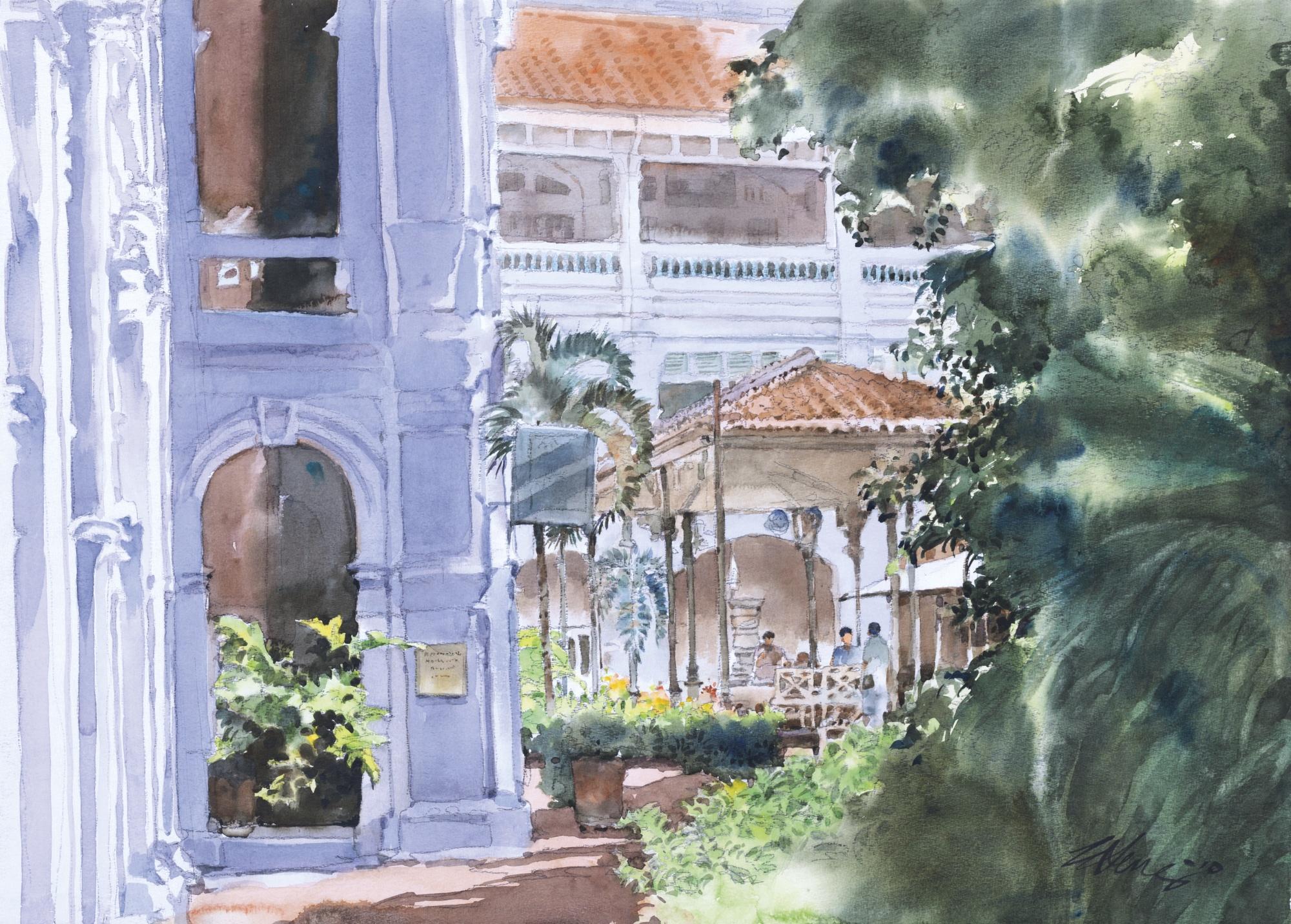 Ong Kim Seng - Courtyard, Raffles Hotel