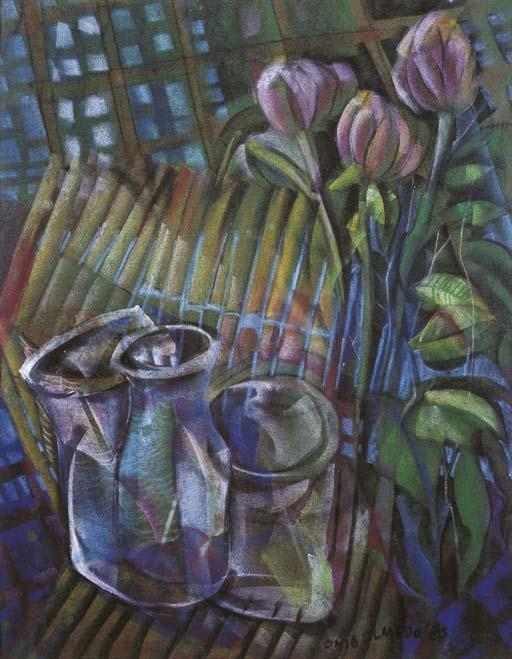 Onib Olmedo - Still life - jars and flowers