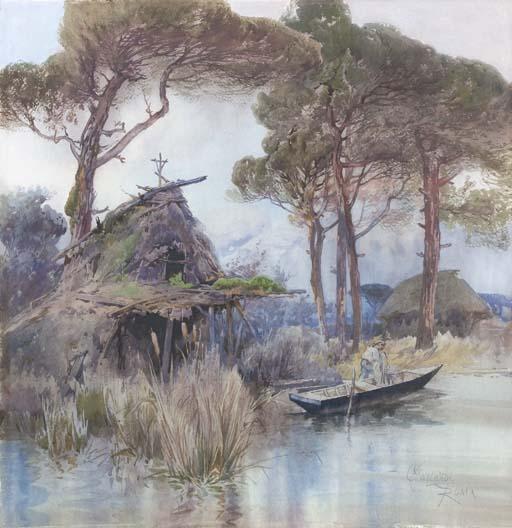 Onorato Carlandi - Scena di Vita Nella Palude