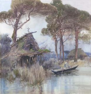 Onorato Carlandi - Scena di Vita Nella Palude