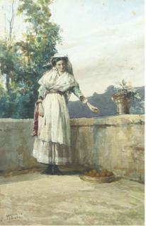 Onorato Carlandi - The Orange Picker (Illustrated); And A Neapolitan Peasant Woman