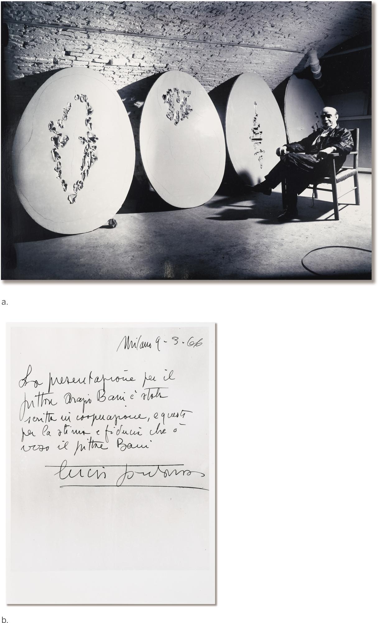 Orazio Bacci - A. Photo Of Lucio Fontana B. Photo Of A Letter From Lucio Fonata