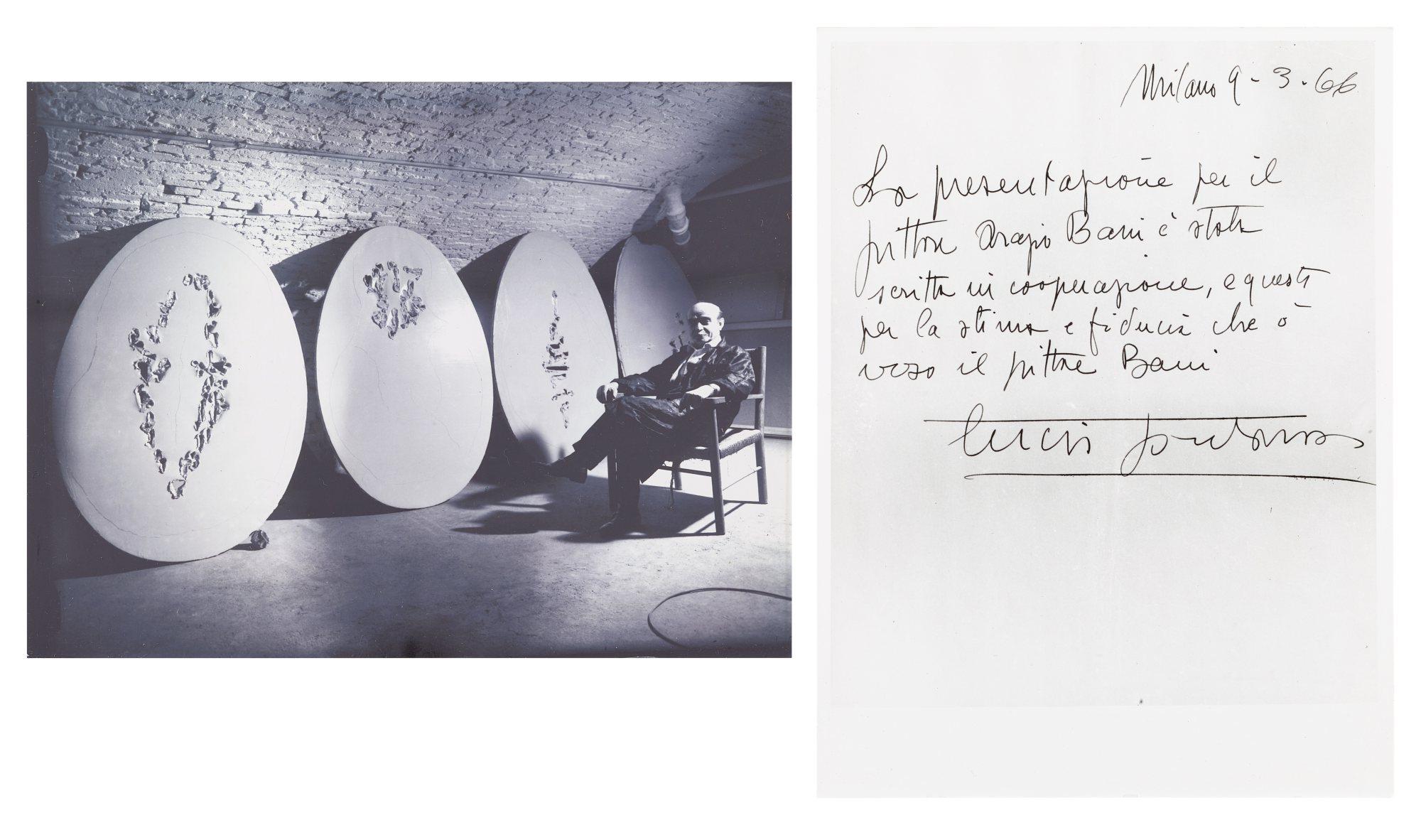 Orazio Bacci - a. Photo of Lucio Fontana b. Photo of A Letter from Lucio Fonata