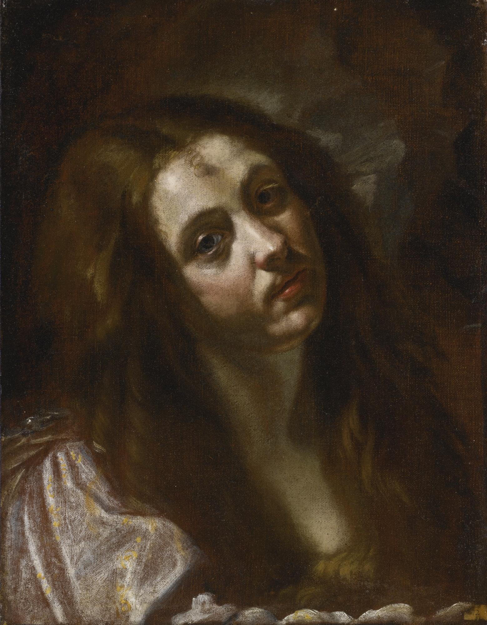 Orazio Borgianni - A Study Of A Woman, Head And Shoulders, Possibly Saint Mary Magdalene