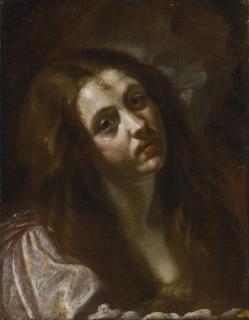 Orazio Borgianni - A Study Of A Woman, Head And Shoulders, Possibly Saint Mary Magdalene