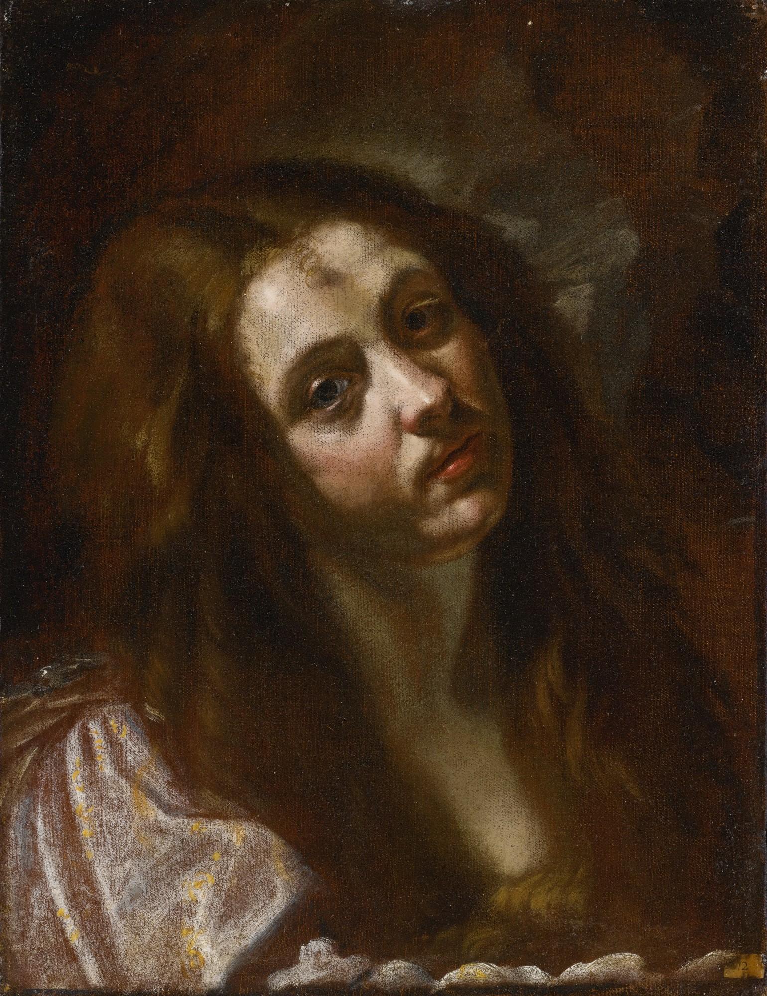 Orazio Borgianni - A study of a woman, head and shoulders, possibly Saint Mary Magdalene