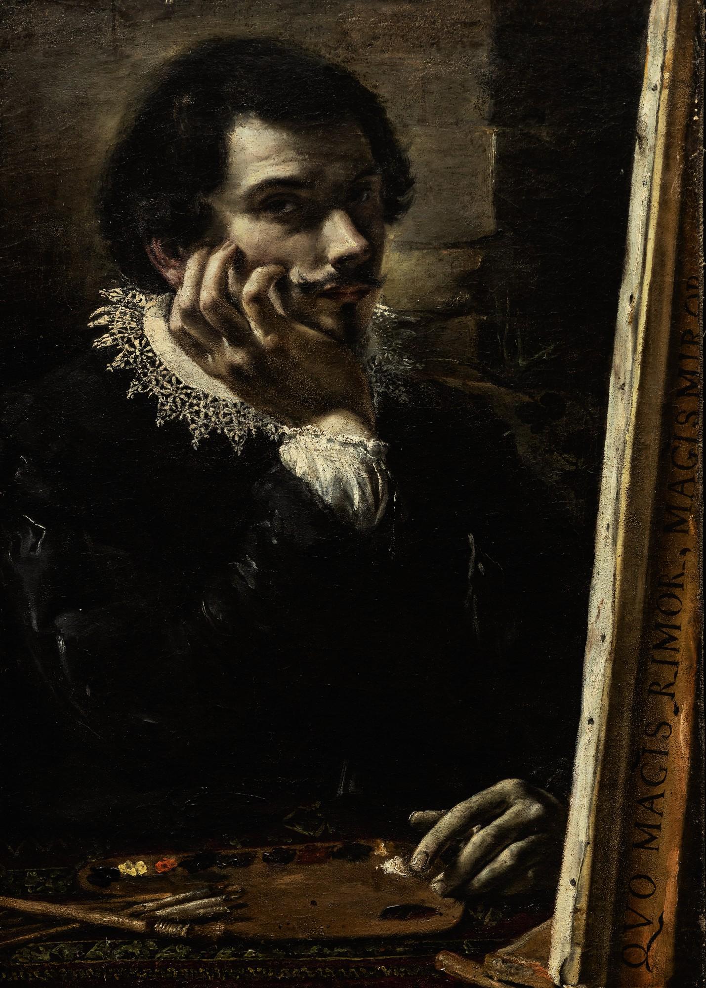Orazio Borgianni - Self Portrait As A Painter With Palette And Canvas