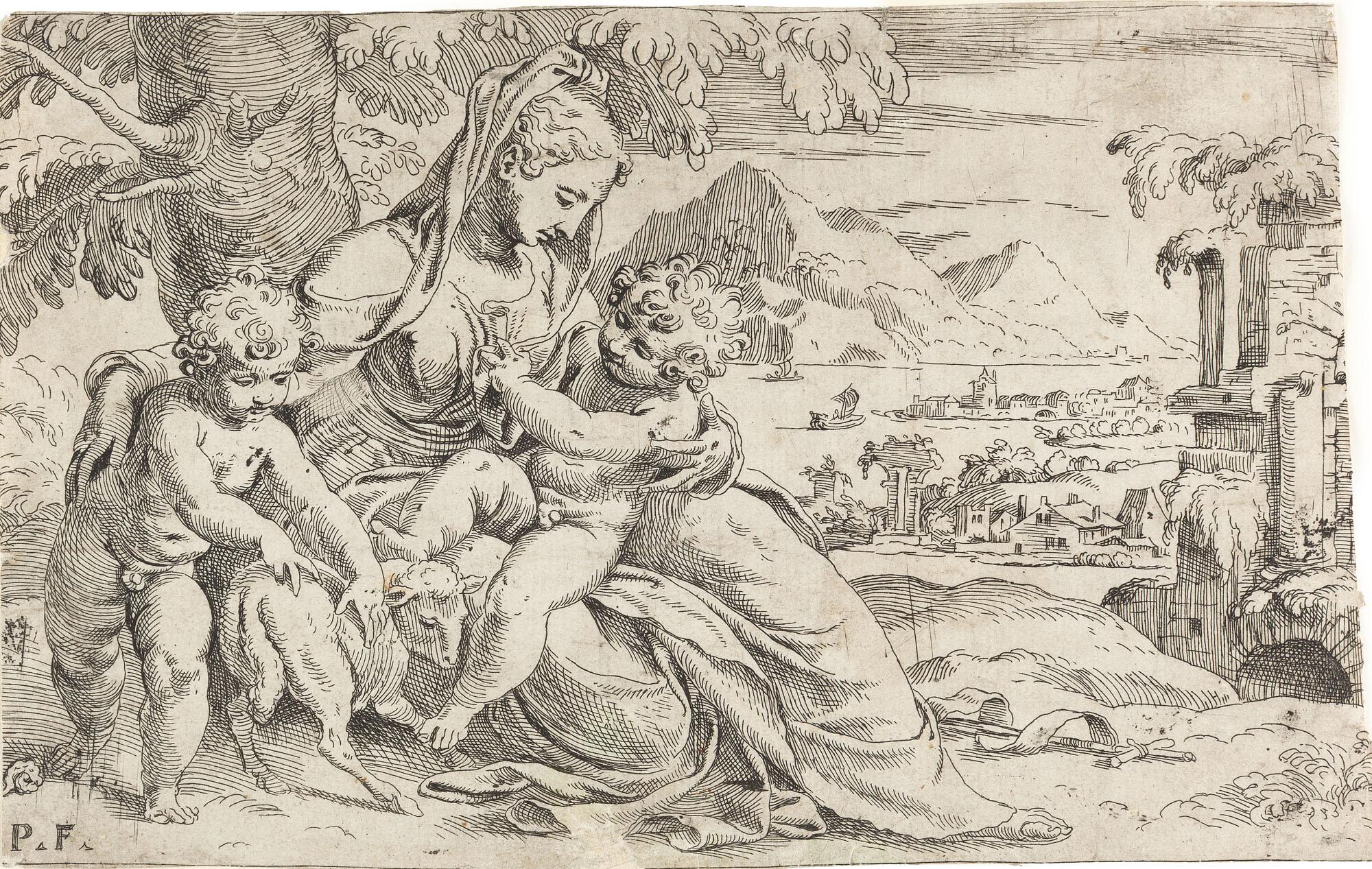 Orazio Farinati - Maria mit dem Kind und dem Johannesknaben.