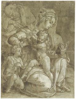 Orazio Samacchini - The Holy Family And The Infant Saint John