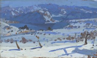 Oreste Albertini - Paesaggio innevato Viconago - Varese