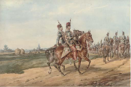 Orlando Norie - Lieut. Robert Dinmore Napier with brother officers of the 11th Hussars (1856-1859)