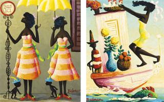 Orville Bulman - Bus Ici And La Haute:  Two Paintings