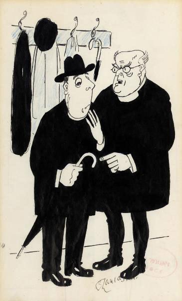 Osbert Lancaster - \'It is my duty to tell you, Monsignor Canteloupe, that there is a widespread feeling in the Club that your attitude toward umbrellas is too ecumenical by half!\'