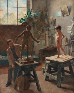 Oscar Björck - \'I bildhuggarateliern\' (In the sculptor\'s studio)