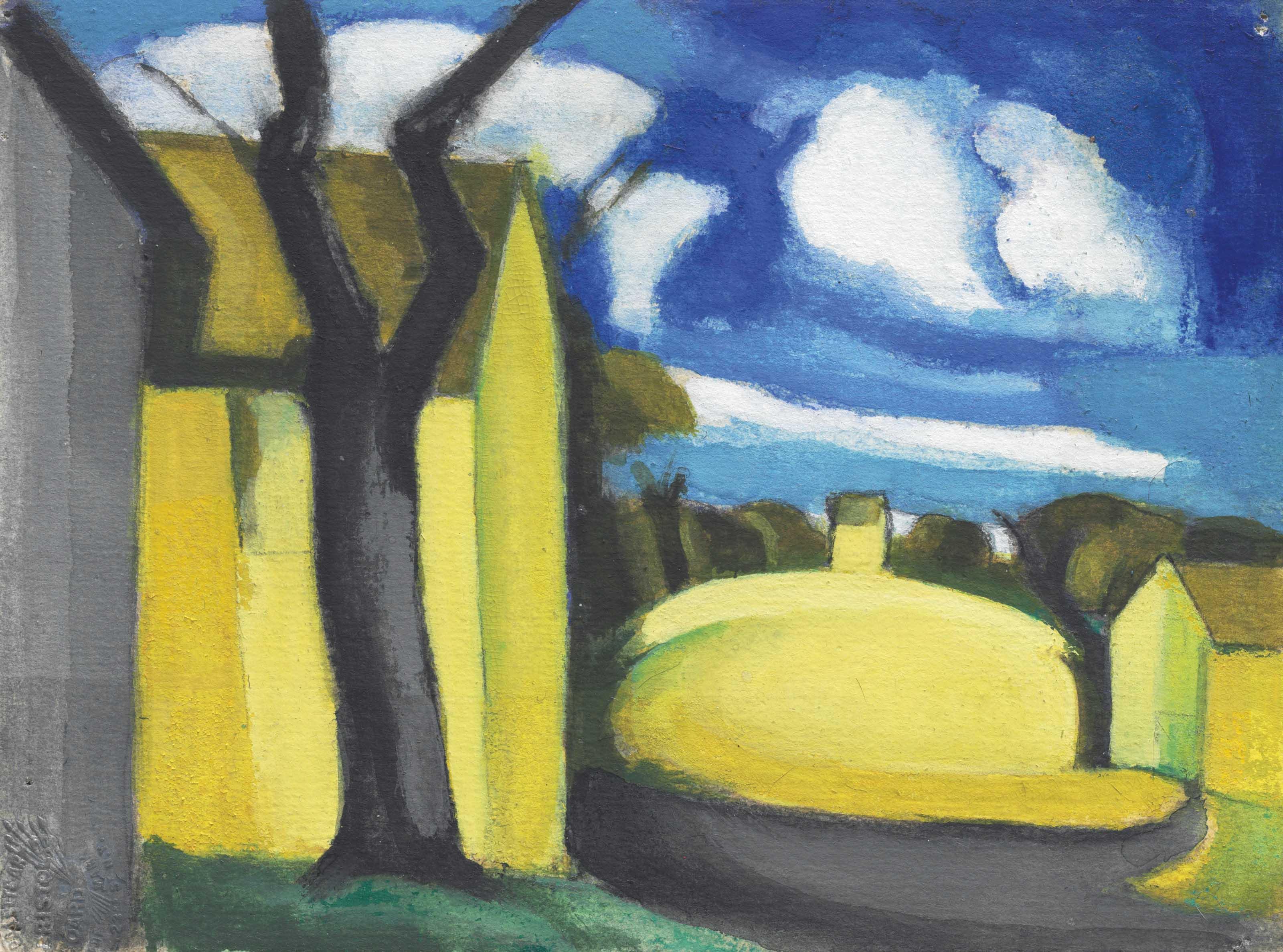 Oscar Bluemner - Blue Golden, Bloomfield Barns