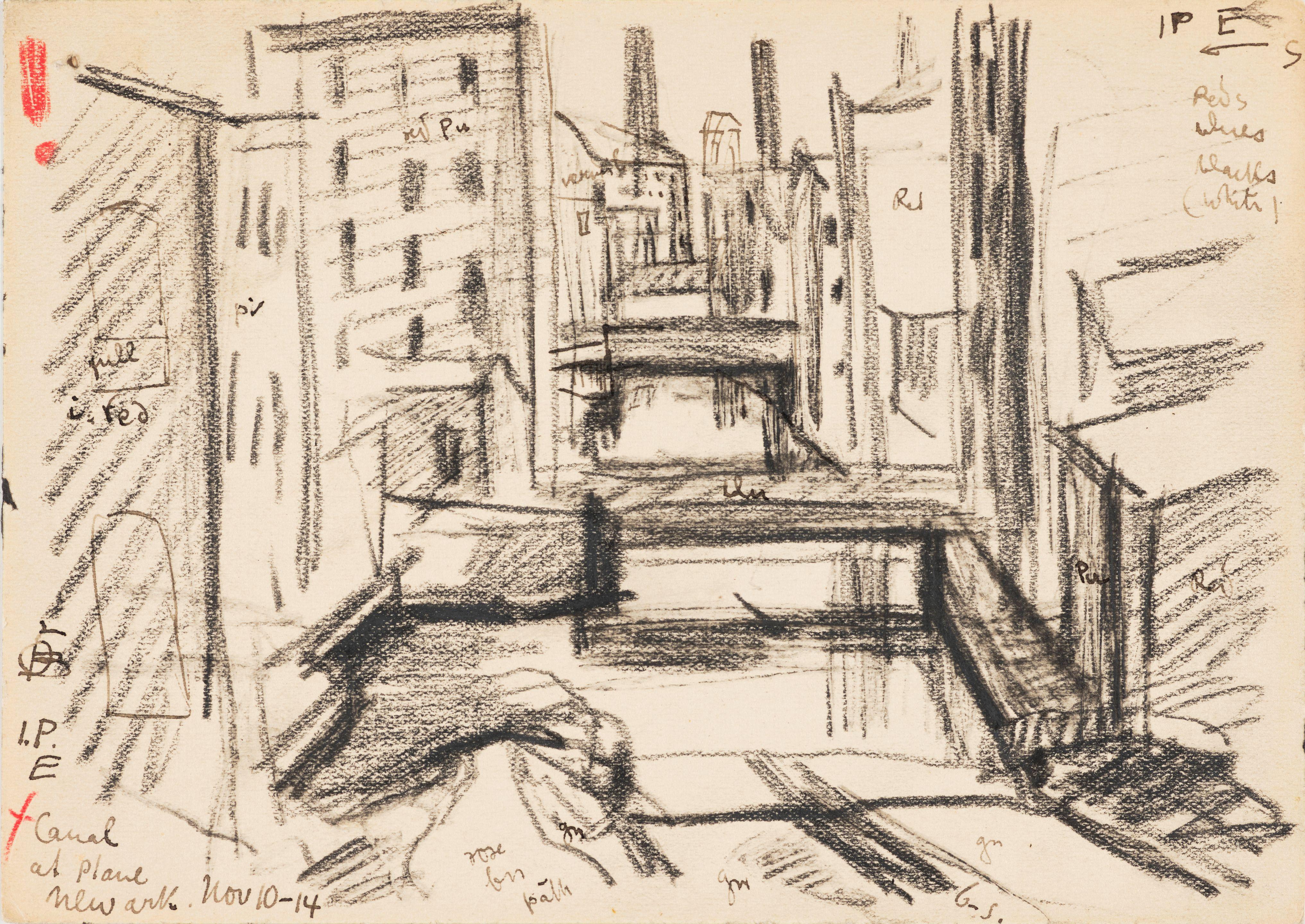 Oscar Bluemner - Canal with Three Bridges