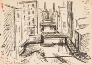 Oscar Bluemner - Canal with Three Bridges