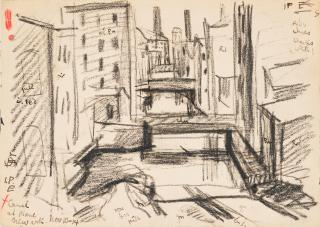 Oscar Bluemner - Canal with Three Bridges