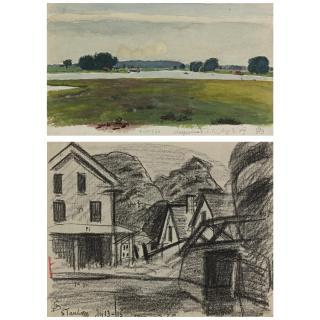 Oscar Bluemner - Sheepshead, Long Island And Stanhope, New Jersey:  A Pair Of Works On Paper
