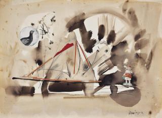 Óscar Domínguez - La Petite Fille Et L\'Oiseau