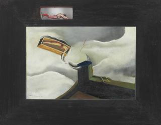 Óscar Domínguez - Muerte del Torero (recto); Femme à la bicyclette (verso)