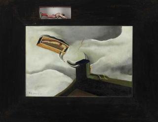 Óscar Domínguez - Muerte del Torero (recto); Femme à la bicyclette (verso)