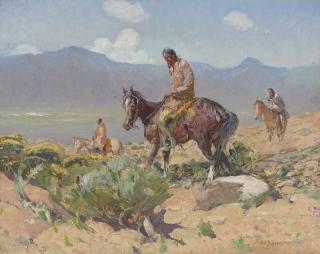 Oscar Edmund Berninghaus - Indians on Horseback (Summer Hunt)