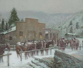 Oscar Edmund Berninghaus - The Hitching Rail