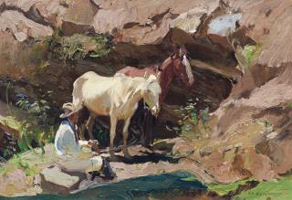 Oscar Edmund Berninghaus - Watering Hole