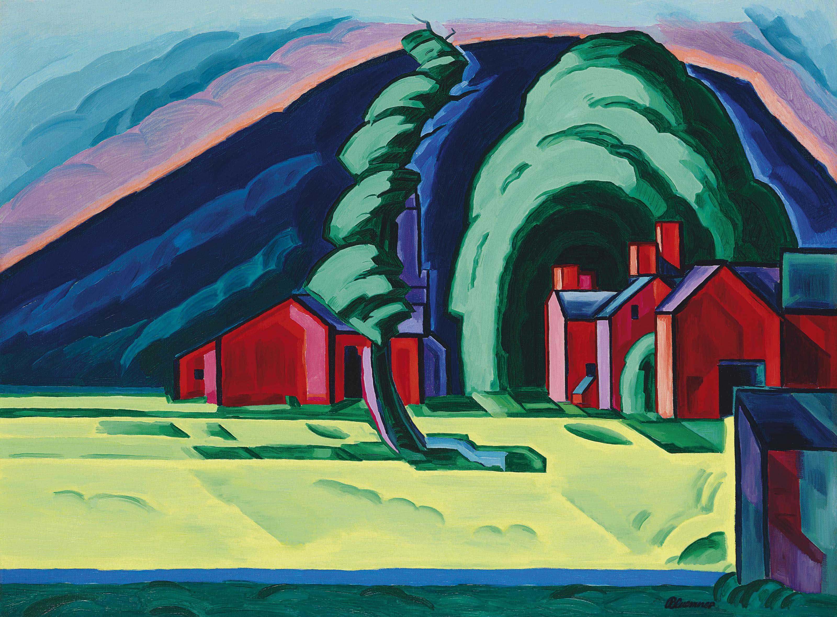Oscar Floranius Bluemner - Illusion of a Prairie, New Jersey (Red Farm at Pochuck)