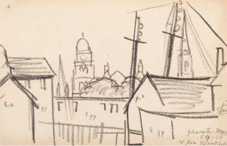 Oscar Florianus Bluemner - Gloucester, Massachusettes; And Another Similar Drawing