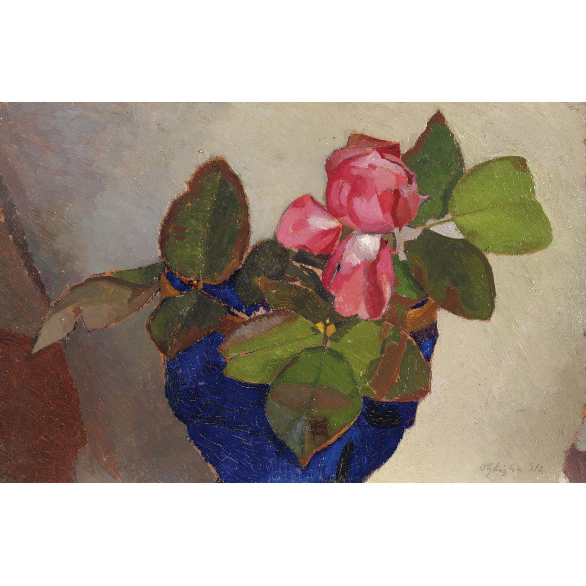 Oscar Ghiglia - Natura Morta Con Vaso Blu