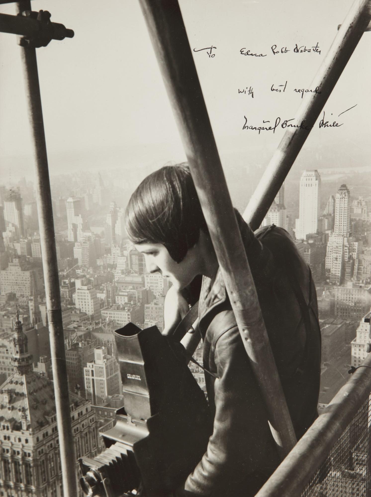 Oscar Graubner - Margaret Bourke-White atop the Chrysler Building (close up)