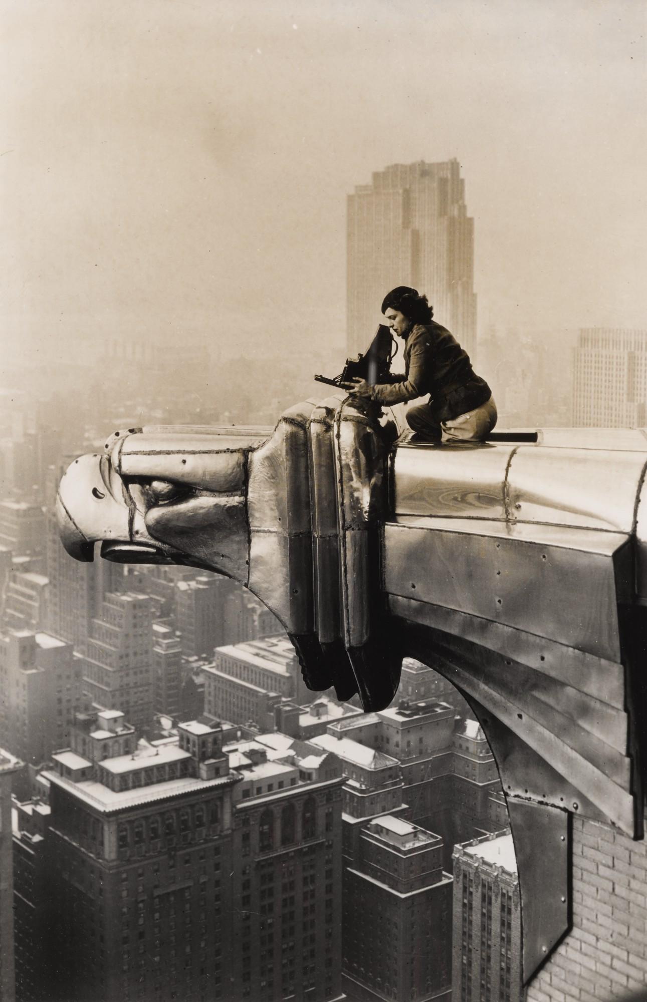 Oscar Graubner - Margaret Bourke-White atop the Chrysler Building