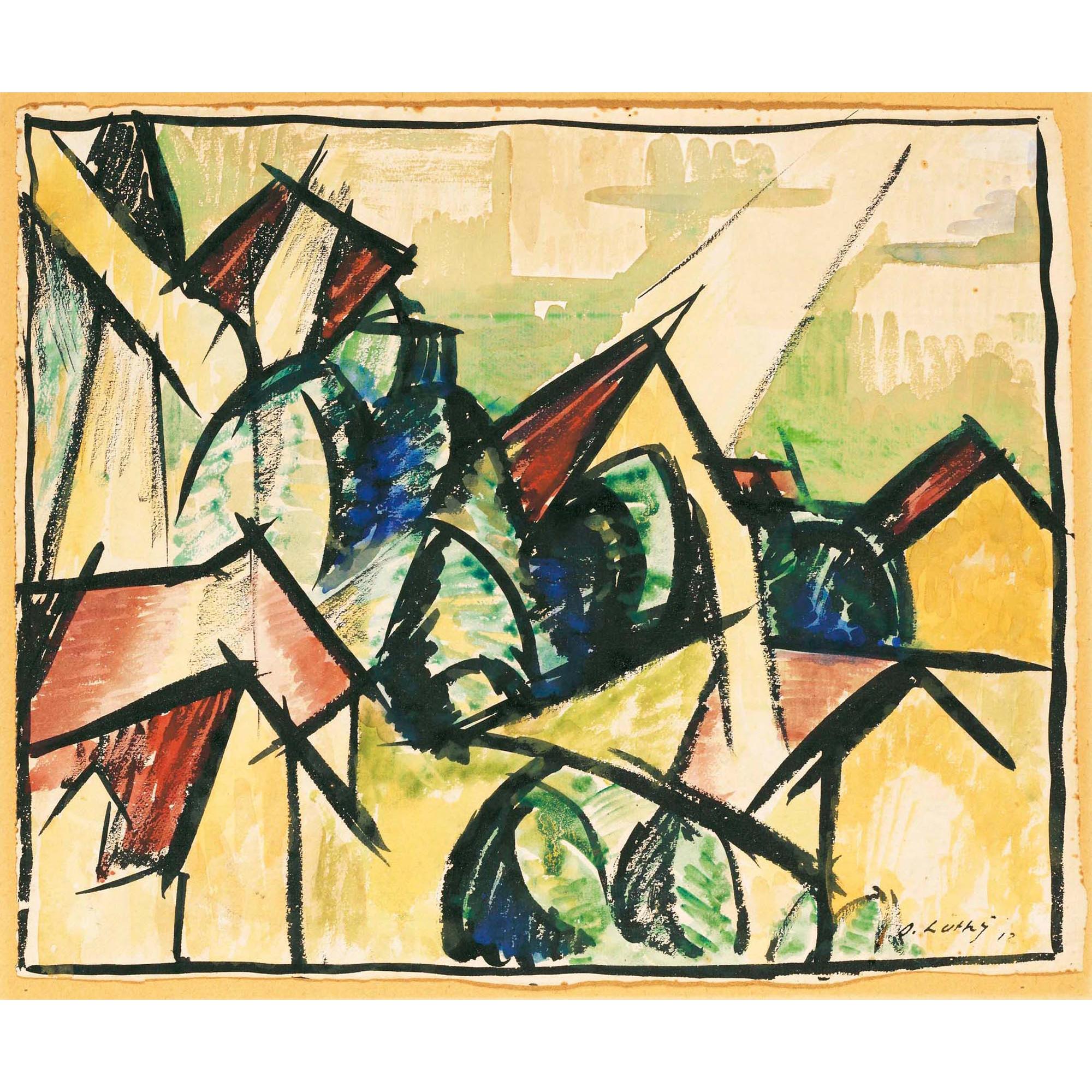 Oscar Lüthy - Dorf Mit Bäumen, 1912 Village With Trees, 1912