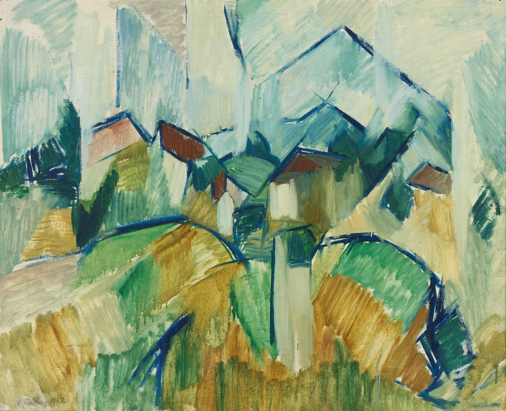 Oscar Lüthy - Hügel Mit Häuser