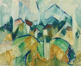Oscar Lüthy - Hügel Mit Häuser