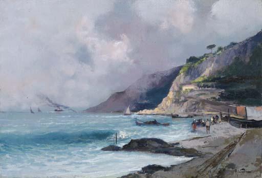 Oscar Ricciardi - Barche E Pescatori A Riva