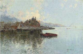 Oscar Ricciardi - Fishing Vessels Moored At The Bay of Naples