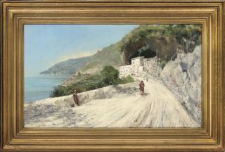 Oscar Ricciardi - The road home from market, Amalfi