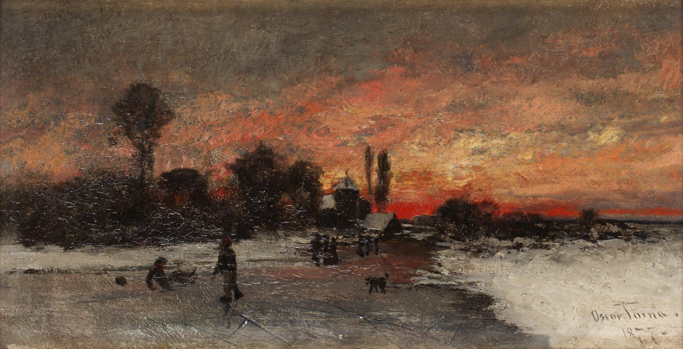 Oscar Törnå - Winter scene with scater