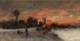 Oscar Törnå - Winter scene with scater