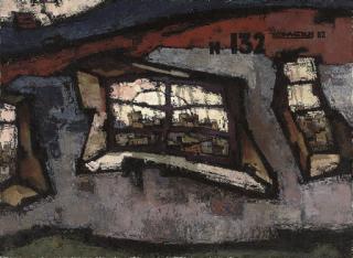 Oscar Yakovlevich Rabin - Behind the window is the city