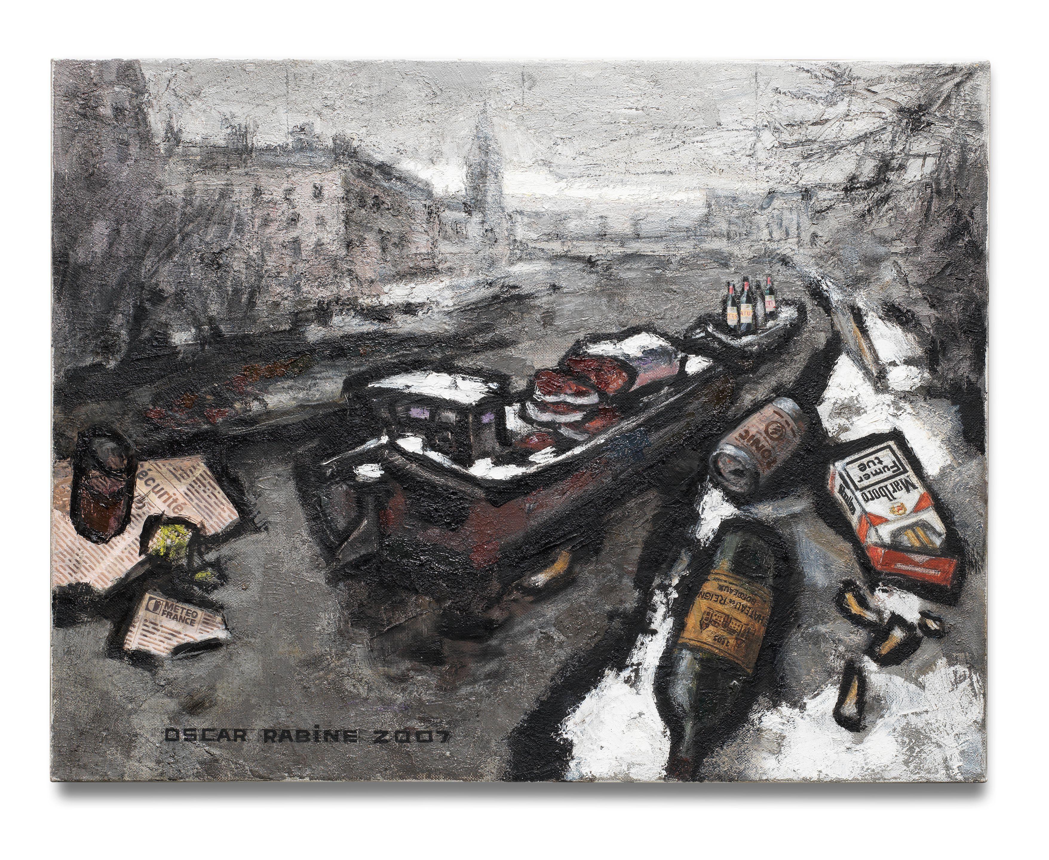 Oscar Yakovlevich Rabin - Événement sur la Seine/ An incident on the river Seine sans cadre
