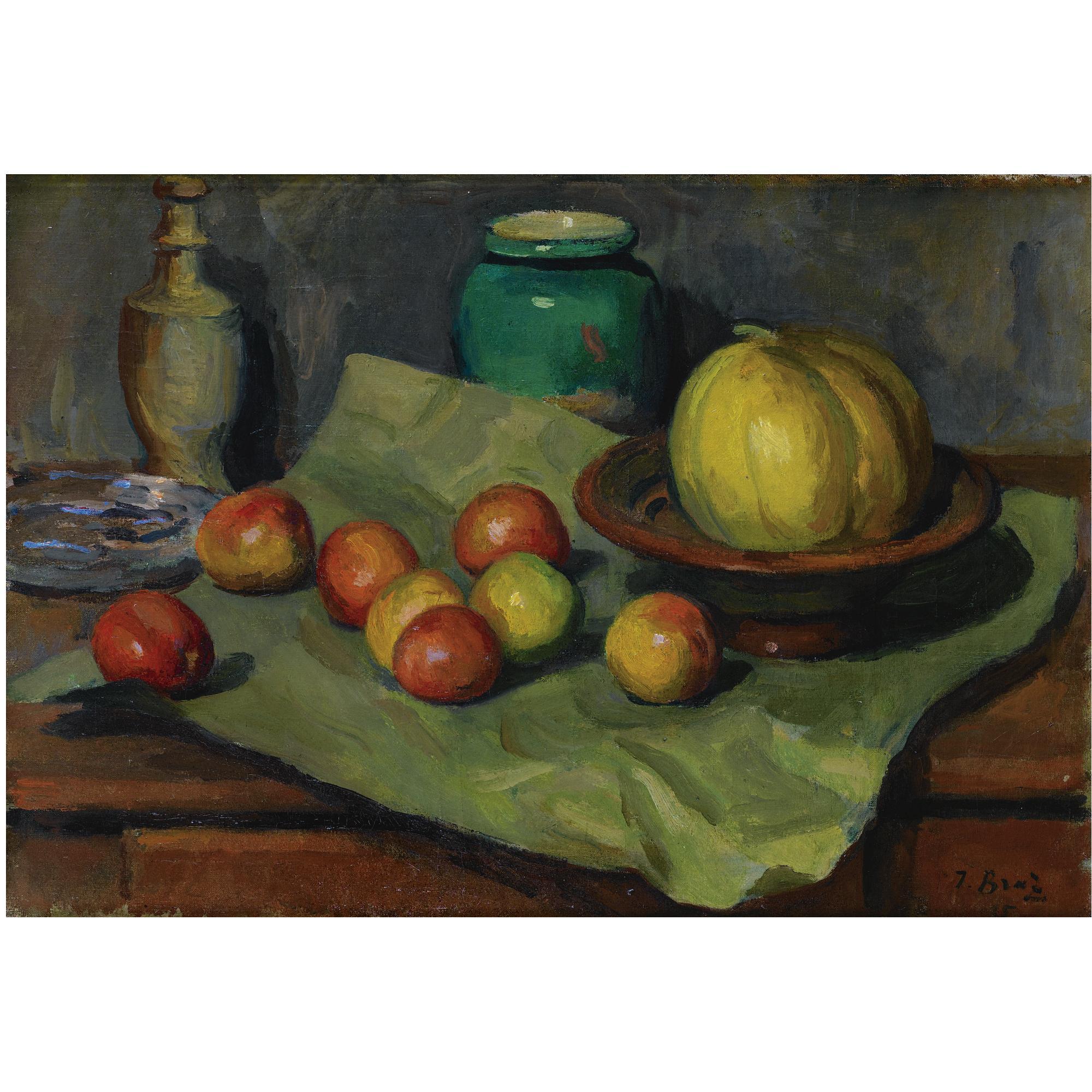 Osip Immanuilovich Braz - Still Life With Apples And Pumpkin