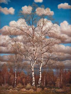 Oskar Bergman - Birch trees in spring