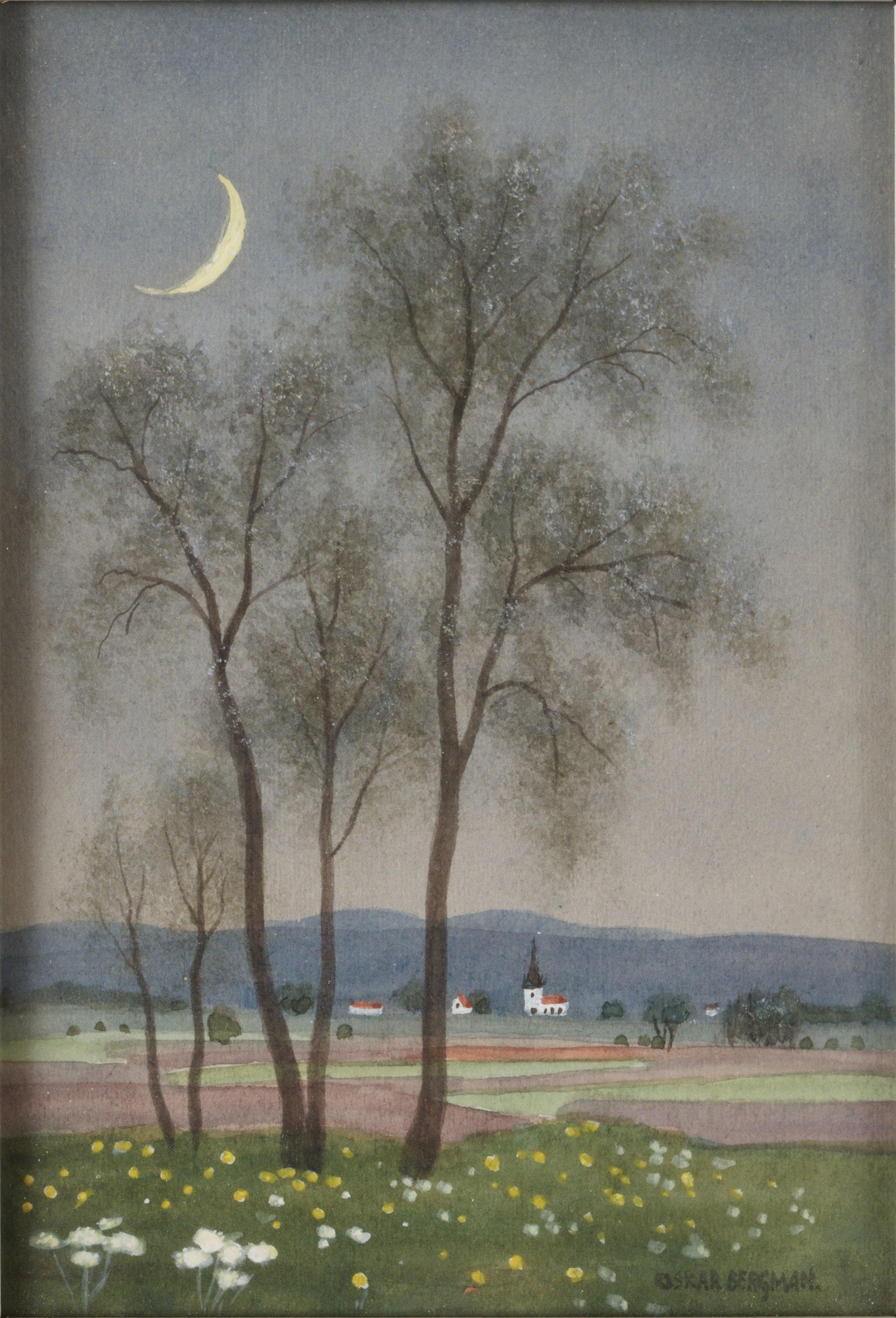 Oskar Bergman - OSKAR BERGMAN, akvarell. Sign.