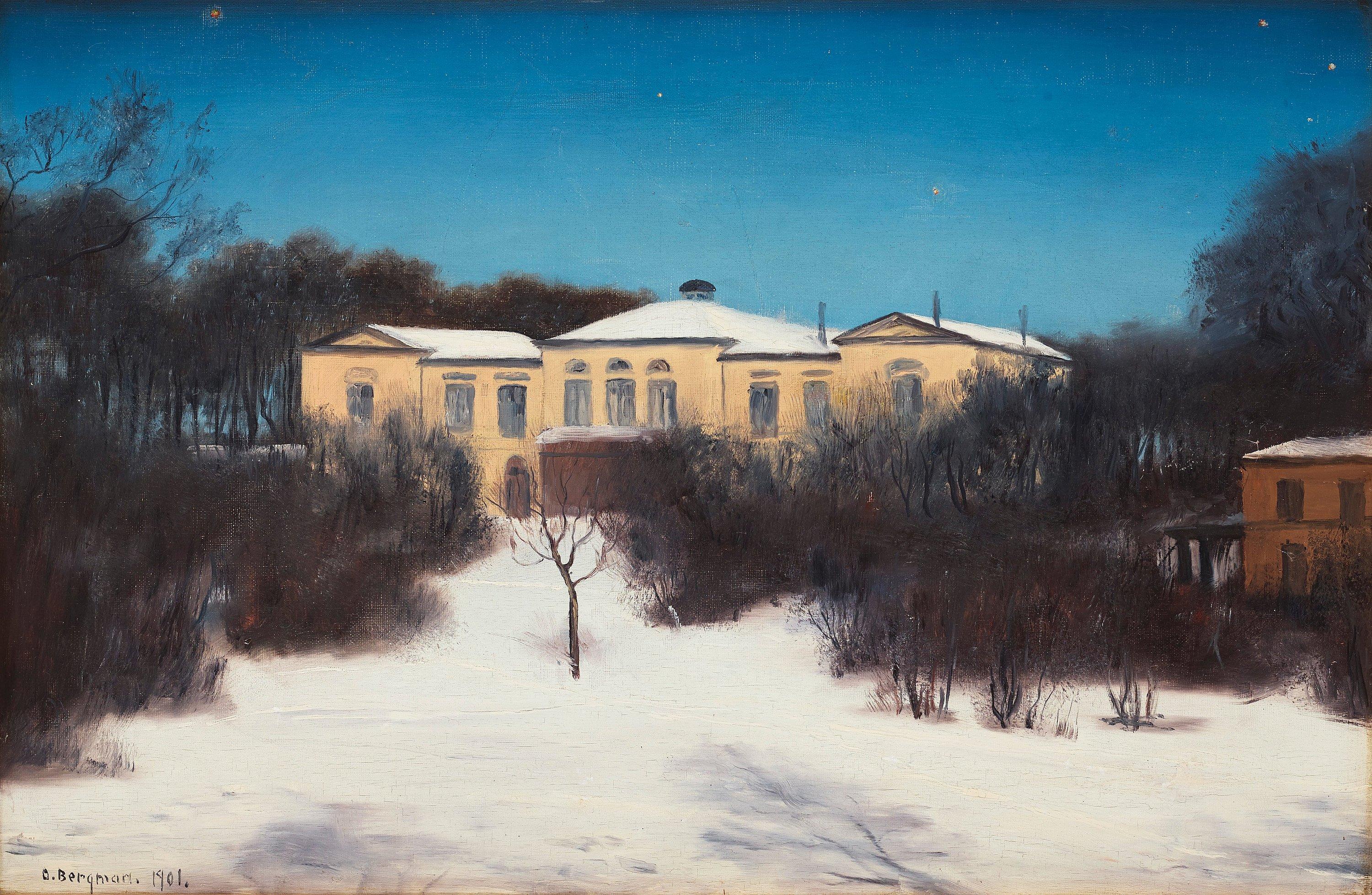 Oskar Bergman - Rosendals palace in winter.