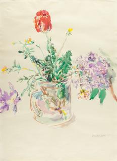 Oskar Kokoschka - Blumenstillleben mit Tulpe