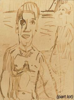 Oskar Kokoschka - First sketch for \'Himself\'